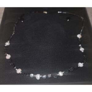 Beaded Bracelet and Necklace Set with faux pearls